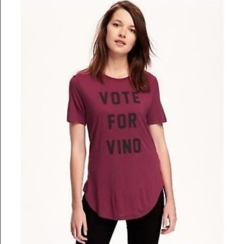Old Navy Red Tee “Vote for Vino”